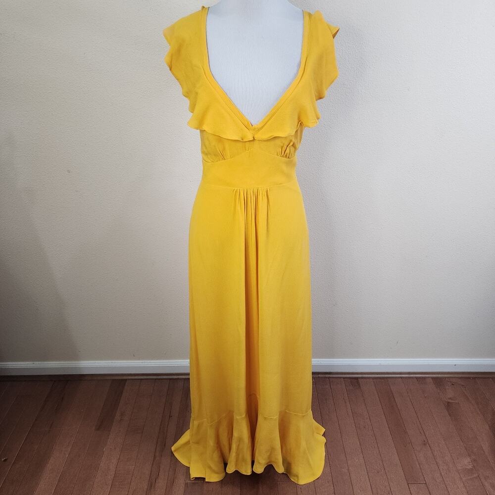 Anthropologie Yellow Midi Dress